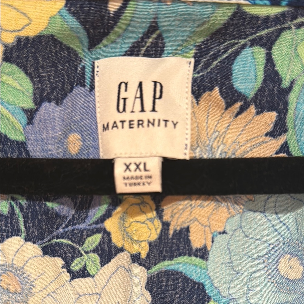 Gap Maternity Floral Blue Maxi Dress - Picture 2 of 5
